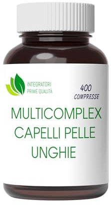 Selenio Metionina con Biotina e Zinco 400 Compresse 1 al Giorno - Multicomplex Capelli Pelle Unghie - Più Belli Forti e Folti - Antiossidante