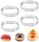 OHREN 4 Pezzi Anelli per Dessert in Acciaio Inox 430, Stampi per Tartellette, Crumpet Rings Perforati, Cerchi da Forno per Torte, Dolci, Mini Torte, Mini Pizze, Muffin (Ø 8 cm)
