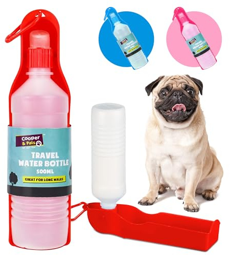 1pk Dog Travel Water Bottle, 500ml Dog Water Bottles for Walking, Hiking & Road Trips, Portable Leakproof Design, Reusable Outdoor Pet Hydration Accessory with Drinking Bowl Lightweight & Pet Friendly