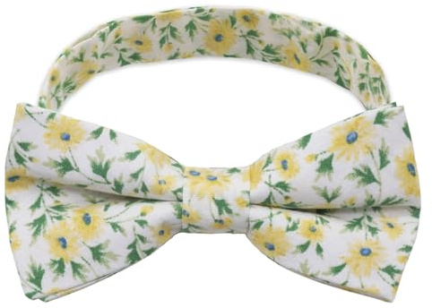 GHTYILP Kids Bow Tie Pre-tied Cotton Print Floral Bow Tie for Boys (Sunny Garden)
