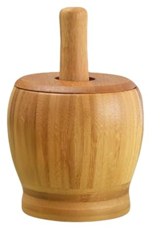 Small Mortar and Pestle, Kitchen Pepper Masher, Garlic Grinding Tool Wooden for Cooking Enthusiasts Meal Planners Home Chefs Recipe Developers Sesame Walnut Dried Fruit