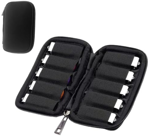 COYUN Bolsa de Almacenamiento para Unidad Flash USB, Organizador Accesorios de Electrónicos USB, Estuche Organizador de Memoria USB Portátil, Bolsa Pequeño Disco U con 10 Ranuras para Memoria USB