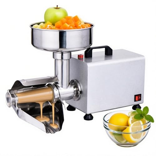 SIEEOUR Pressa e Passatutto Elettrico per Pomodori 450W, Macchina per Macinare Marmellata con Acciaio Inossidabile 304, Produttore di Salsa in Inossidabile Commerciale,Ideale per Fare Ketchup
