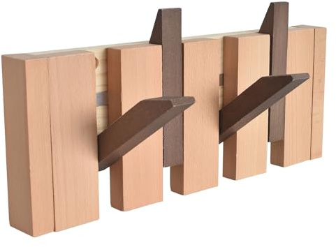 Homirty Perchero Pared con 4 Ganchos Plegable, Perchero para Colgar en la Pared, Colgador de Pared Madera, Percha Cabide Parede con Gancho Abatible para Abrigos Bolsos y Sombreros en la Entrada