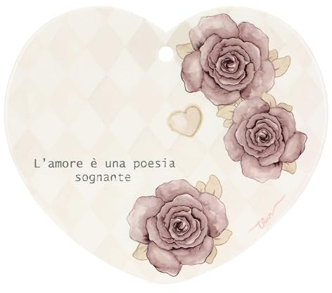 Sottopentola in porcellana cuore - Porcellana - 20x20 cm