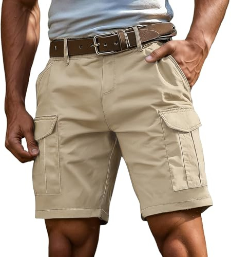 CLOAKA Korta byxor män sommar bomull stretch cargoshorts med fickor utomhus casual arbetsbyxor män kort (utan bälte)