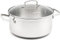 GreenChef Profile Plus Healthy Ceramic Non-Stick Stainless Steel 24cm/4.9 Litre Casserole Dish with Tempered Glass Lid, PFAS Free, Induction, Heavy-Duty, Oven safe up to 200˚C, Silver