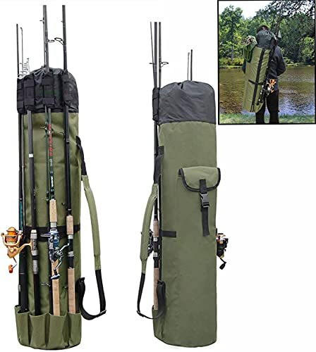 Shaddock Angelrutenkoffer, Tasche, Organizer, weiche Angelrutenkoffer, Halterung, Stangenwerkzeug, Angelzubehör, Aufbewahrungstaschen (Armeegrün), Modern