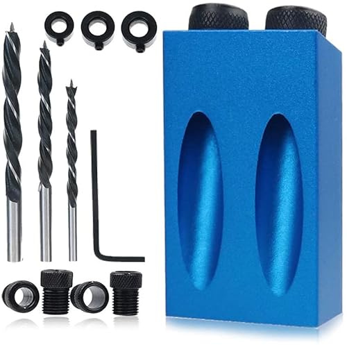 14 st 15° fickhål jigg kit fickhål borrsats träbearbetning sned borr guide set hål stansare positionerare lokaliseringsverktyg