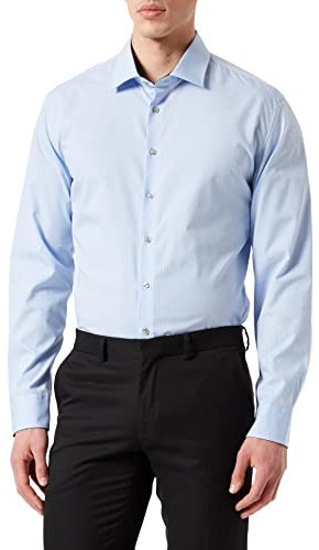 Seidensticker Herren Mens Slim Patch Longsleeve Cotton Hemd, Hellblau(653710), 43 EU