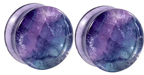 Gualiy 2 Pezzi Dilatatore Lobo 19 mm Pietra, Dilatatore Plug Orecchio Rotondo Forma Dilatatore Tunnel