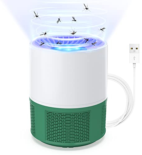 Insektenvernichter, USB Elektrischer Insektenvernichter Elektrisch Fliegenfalle, Mückenfalle Elektrisch Mückenlampe, Moskito Killer Lampe mit Licht, Fruchtfliegenfalle für küche Innen Außen(O)