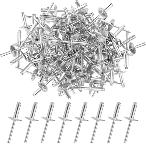100 Piezas Remaches Ciegos de Aluminio, Remaches de Aluminio de Cabeza Ancha 4,8 x 18 mm, Remaches de Extremo Cerrado, Remaches Aluminio, Remache Pop de Materiales Metálicos Para Remachadora o Manual