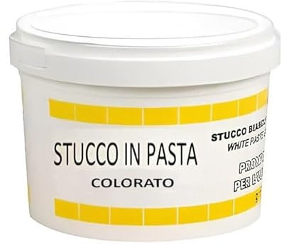 Tarro de estuco en pasta de color profesional, listo para usar, estuco para madera y pared, adhesión perfecta y secado rápido, nogal claro, 0,5 kg