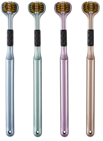 Spazzolino da denti ergonomico a tre lati per adulti – setole morbide per gengive sensibili | Spazzolino da denti per esigenze speciali, spazzolino manuale a tre lati con How-To-Grip