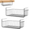 FIVMEN 2 estantes inferiores, cesta colgante de metal, cesta de metal, cesta para estantes, cesta de almacenamiento, organizador para cocina, oficina, despensa, baño, armario, 40 x 25 x 15 cm