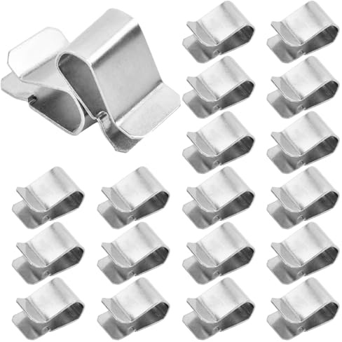 25pcs U Clamps, Abrazaderas en U Acero Inoxidable 304, Clip en U de Muelle de Acero Inoxidable Tono Plata, Clip de Metal, 21.4mm X 12mm