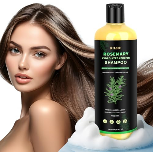 500ml Rosemary Keratin Shampoo – Tiefenreinigungsshampoo für Volumen & Stärkung, Pflege für Oily & Thin Hair, Kopfhautpflege für Männer und Frauen