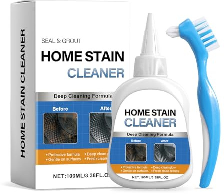 Multi-purpose Household Cleaning Gel, Powerful Gel with Brush, Home Stain Cleaner, Joint Clean Dirt Stains Remover for Walls, Floors and Joints in the Bathroom(1 SET)