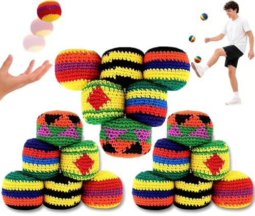 2026 Nouvelles Balles De Frappe TricotéEs Pour Enfants Et Adultes, Ensemble De 6/12/18 Sacs De Pieds Au Crochet, Sacs De Pieds Faits à La Main Pour Jeux De Plein Air, Aire De Jeux Et Voyages