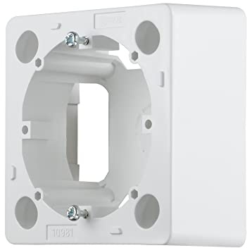 jarolift System JS1 1-fach Aufputz-Rahmen, für jarolift Unterputz Wippschalter und Wipptaster, 83 x 83 x 37 mm (B x H x T), Weiß