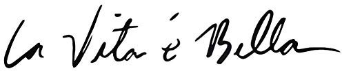 Pegatina La Vita e Belle | 20 x 15 cm | Adhesivo de Fácil Colocación - Negra