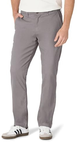Amazon Essentials Men's Lediga stretchiga chinos atletisk passform (finns i Big & Tall), Mörkgrå, 36W / 32L