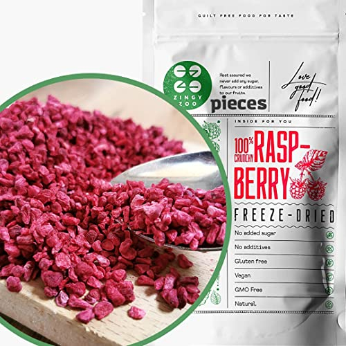 Framboise Lyophilisée en Morceaux | Naturel Framboises Séchées | Fruits Seches Lyophilisateur | Fruits Secs Fruits Frais | Freeze Dried Raspberry Pieces | Gefriergetrocknete Himbeeren (100g)