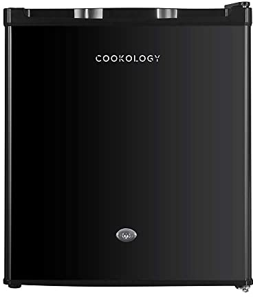 Cookology MFR42LK Small Table Top Mini Countertop Fridge 42 Litre Capacity, Features a Reversible Door, Adjustable Temperature Control and Legs with Lock and a Chiller Box - In Black