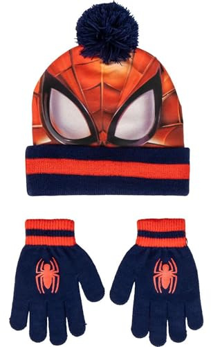 CERDÁ LIFE'S LITTLE MOMENTS Diseño Divertido y Único-Gorro y Guantes Spiderman Conjunto de 2 Piezas, Multicolor, One Size para Niños