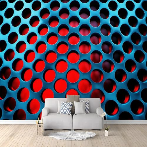 Generico Carta da Parati 3D Rete Metallica Geometria 350x256 cm Carta da Parati TNT Fotomurali Moderna Parati Fotomurale 3D Effetto per Soggiorno, Camera Letto, Sala Pranzo, TV Sfondo