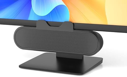 Plyee Audio Monitor Speakers, Computer Speakers für Desktop-PC, USB-Lautsprecher mit integriertem USB-A- und Typ-C-Anschluss, einfach an Monitore Klemmen, 10W (Schwarz)