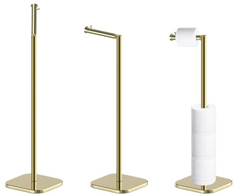 Toilet Roll Holder Free Standing with Heavy Duty Base for 6 Rolls(Golden)