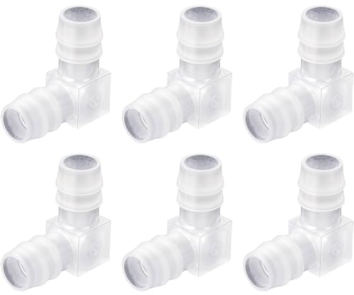 Lot de 6 raccords coudés à 90 degrés pour tuyau d'arrosage 1,27 cm - Raccord en L - Facile à utiliser