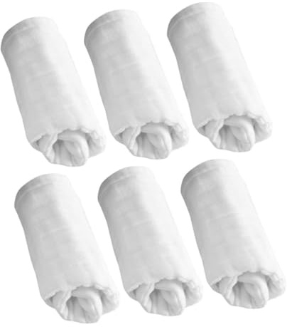 Milisten 6pcs Muslin Burp Cloths for Newborns Soft Cotton Diapers Reusable Washable Shower Essentials Versatile Wash Cloths for Boys Girls Breathable Design