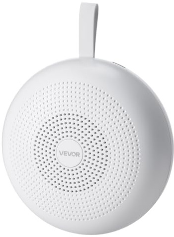 VEVOR Rumore Bianco Neonato, 30 Suoni Rilassanti per Dormire, Portatile e Impiccabile, con Timer di Spegnimento Automatico, Luce ad Anello Soffusa e Funzione di Memoria, per Adulti, Casa, Ufficio