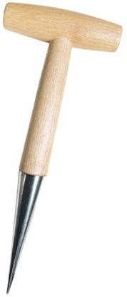 TOYANDONA Attrezzo da Giardino Piantatoio a Mano Manico in Legno per Piantare Semi e Trapiantare Piante, Utensile Manuale per Orto e Fioriera, Dispenser per Piantine Impugnatura Ergonomica