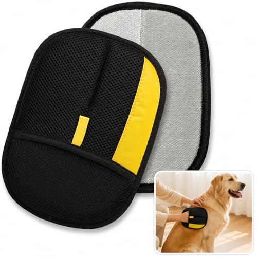 1PC Pet Hair Removal Glove - Double Sided Reusable Pet Hair Remover Mitt - Dog Cat Grooming Glove for Furniture Clothes Sofa Carpet Bedding - Washable Lint Fur Remover