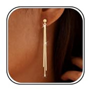 Pendientes de clip para mujer, aretes de clip largos para orejas no perforadas, elegantes para graduación, boda, fiesta, joyería de regalo para ella
