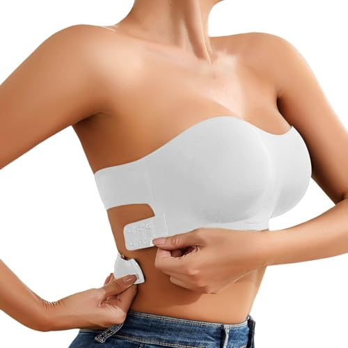 Soutien Gorge Bandeau sans Armature Bretelles Grande Taille Femme Bra Top Soutien-Gorge À Larges Armatures Push-Up Bretelle Soutiens-Gorge Soutif Dos Nu Dos-Nu Push Up