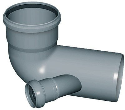 Nicoll - HT CURVA GRIGIA AD INNESTO a 87° DN 110 C/ATT. SX 50 SCARICO SANITARIO Nicoll Redi - NCCZ2350PP