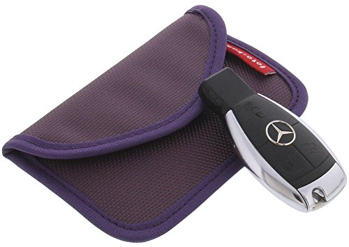 foto-kontor Strahlenschutz Tasche für Keyless Schlüssel Entry Open Go Diebstahl Schutz kein Signal L Lila
