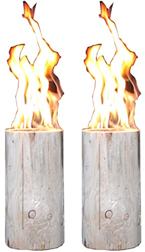Schwedenfeuer 2 Stück Baumfackel Finnenfackel Gartenfackel Fackel H 35 cm D 9-15 cm Brenndauer ca. 1 Stunde pro Stück