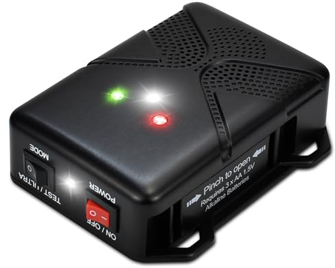 Ultrasonic Rodent Repellent for Car Engine – Battery Powered Under Hood Mouse Repeller with Flashing Strobe Light, Keeps Rats and Mice Away from Vehicle, Automobile, Truck, Garage, Attic, Barn, Shed