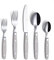 ANNOVA Silberbesteck Set 20 Stück Edelstahl Farbe Griff mit Niete (Cream, 20 Pieces)