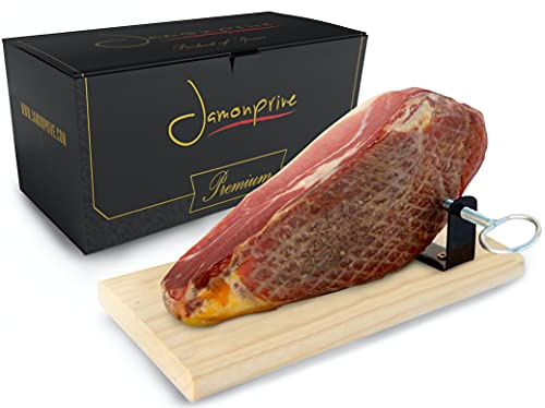 Serrano Skinka Rimmad Urbenat Grand Reserve cirka 1 kg (Skinkhållare och Kniv ingår inte) - Jamon Serrano - Spanska Ham Jamonprive Premium