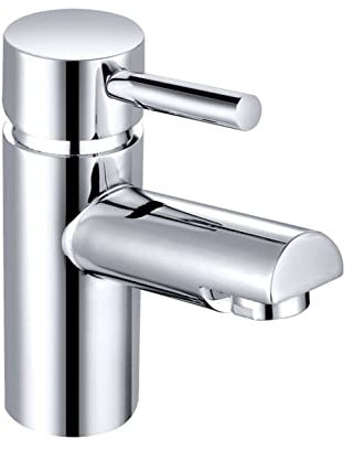 Contemporary Bathroom Chrome Basin Sink Single Lever Mixer Tap and Waste