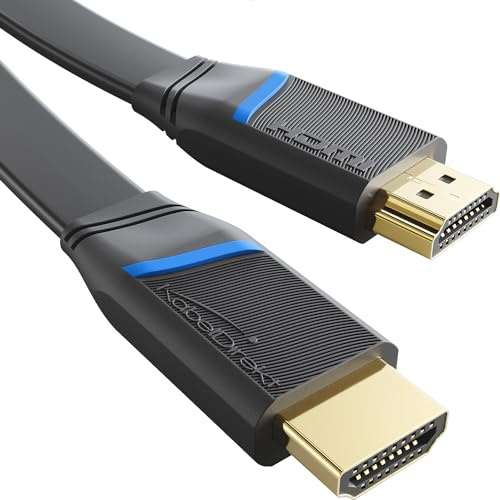 KabelDirekt – HDMI cable flat – 5m, black