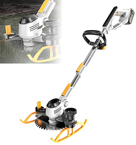 Cortacésped eléctrico de Empuje Manual, cortacésped rotativo, cortacésped inalámbrico con batería de Litio con Pantalla de alimentación LED, Longitud y ángulo Ajustables, Ideal para Jardines pequeño