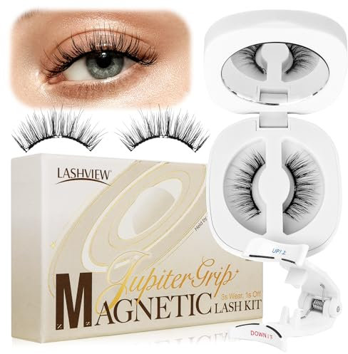 LASHVIEW Upgrade Weiche magnetische Wimpern, natürlicher Look, wiederverwendbare magnetische Wimpern mit Applikator, kein Kleber nötig, einfach zu tragen und zu entfernen CT01